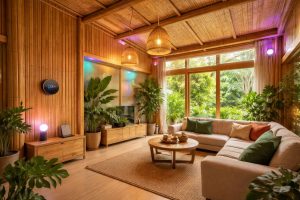 découvrez comment allier domotique écologique et habitat durable en bambou grâce à google nest et philips hue pour un logement intelligent, éco-responsable et confortable.