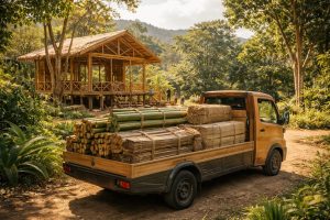 découvrez comment transporter efficacement des matériaux écologiques pour construire votre maison en bambou, alliant durabilité et respect de l'environnement.